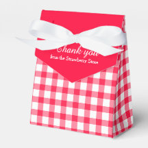 Rot-Weiß-Gingham-Muster danke Ihnen Geschenkboxen