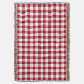 Rot-Weiß-Gingham-Muster Decke (Vorderseite Vertikal)