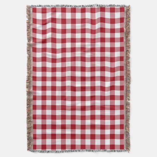Rot-Weiß-Gingham-Muster Decke (Vorderseite Vertikal)