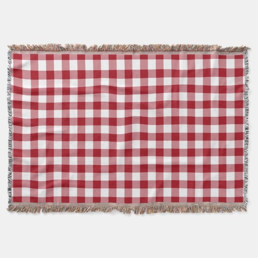 Rot-Weiß-Gingham-Muster Decke (Vorderseite)