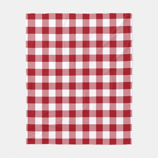 Rot-Weiß-Gingham-Muster Fleecedecke (Vorderseite)