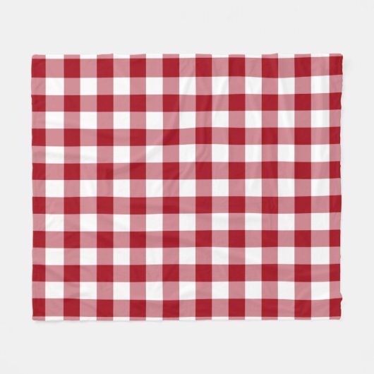 Rot-Weiß-Gingham-Muster Fleecedecke (Vorderseite (Horizontal))