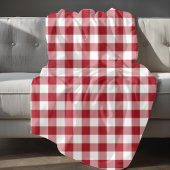 Rot-Weiß-Gingham-Muster Fleecedecke