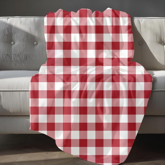 Rot-Weiß-Gingham-Muster Fleecedecke