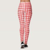 Rot-Weiß-Gingham-Muster Leggings (Rückseite)