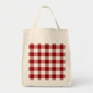 Rot-Weiß Gingham-Muster Tragetasche