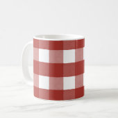 Rot-Weiß-Gingham-Tasse Kaffeetasse (Vorderseite Links)