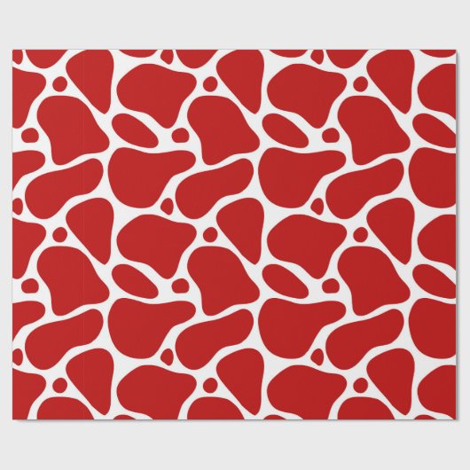 Rot-Weiß-Giraffenmuster Geschenkpapier (Flach)