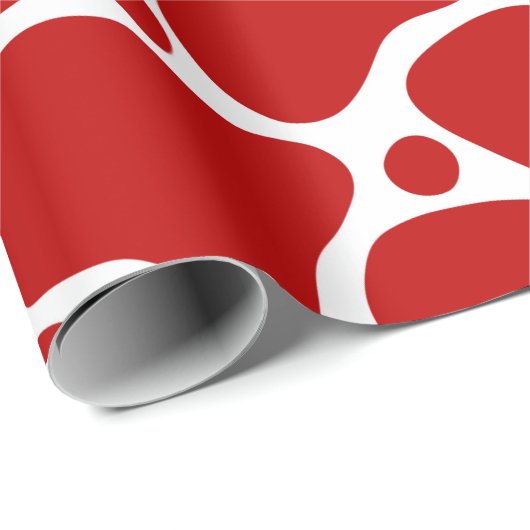 Rot-Weiß-Giraffenmuster Geschenkpapier (Rolleneckpunkt)