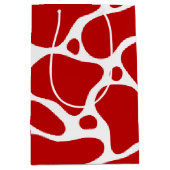 Rot-Weiß-Giraffenmuster Mittlere Geschenktüte (Vorderseite)