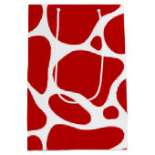 Rot-Weiß-Giraffenmuster Mittlere Geschenktüte (Rückseite)