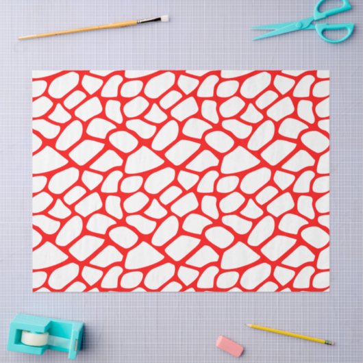 Rot-Weiß-Giraffenmuster Seidenpapier (Basteln)