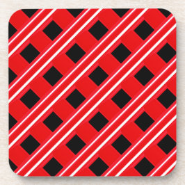 Rot-Weiß-Grattiermuster Getränkeuntersetzer