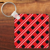 Rot-Weiß-Grattiermuster Schlüsselanhänger (Vorderseite)