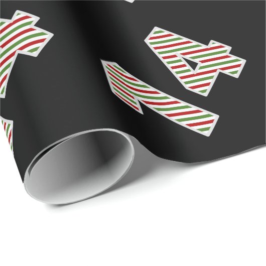 Rot, Weiß, Grün "14" 14. Veranstaltung am Weihnach Geschenkpapier (Rolleneckpunkt)