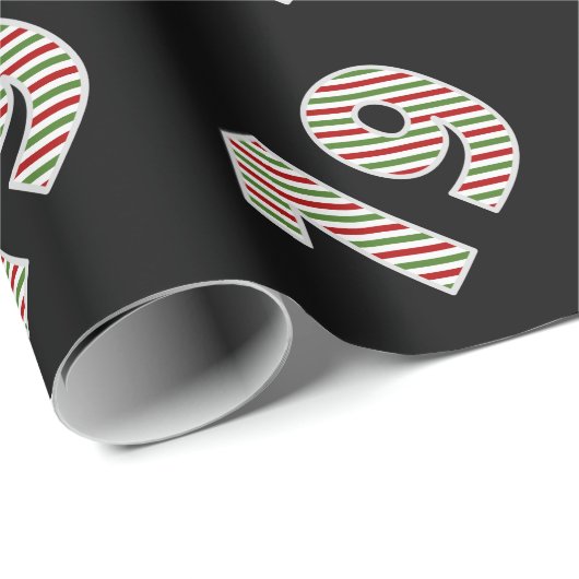Rot, Weiß, Grün "19" 19. Veranstaltung am Weihnach Geschenkpapier (Rolleneckpunkt)