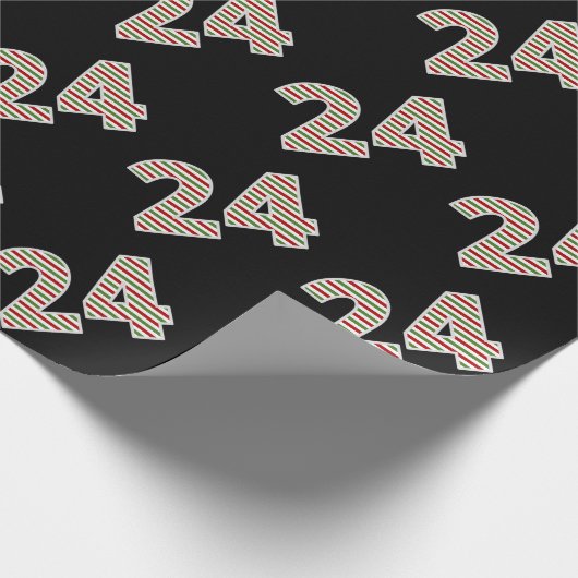 Rot, Weiß, Grün "24" 24. Veranstaltung am Weihnach Geschenkpapier (Ecke)