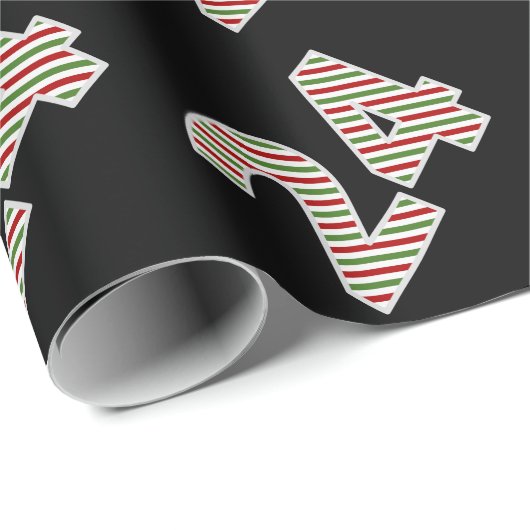Rot, Weiß, Grün "24" 24. Veranstaltung am Weihnach Geschenkpapier (Rolleneckpunkt)