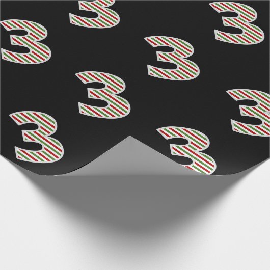 Rot, Weiß, Grün "3" 3. Veranstaltung am Weihnachts Geschenkpapier (Ecke)