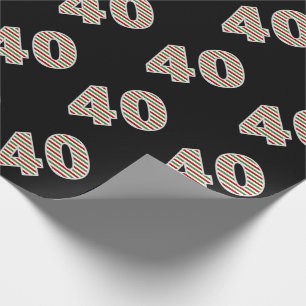 Rot, Weiß, Grün "40" 40. Veranstaltung am Weihna Geschenkpapier