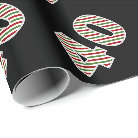 Rot, Weiß, Grün "40" 40. Veranstaltung am Weihnach Geschenkpapier (Rolleneckpunkt)