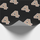 Rot, Weiß, Grün "4" 4. Weihnachtsfeier Geschenkpapier (Ecke)
