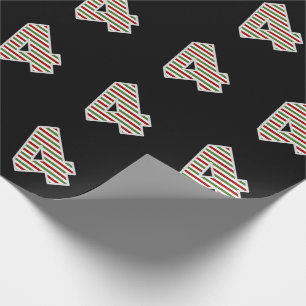 Rot, Weiß, Grün "4" 4. Weihnachtsfeier Geschenkpapier