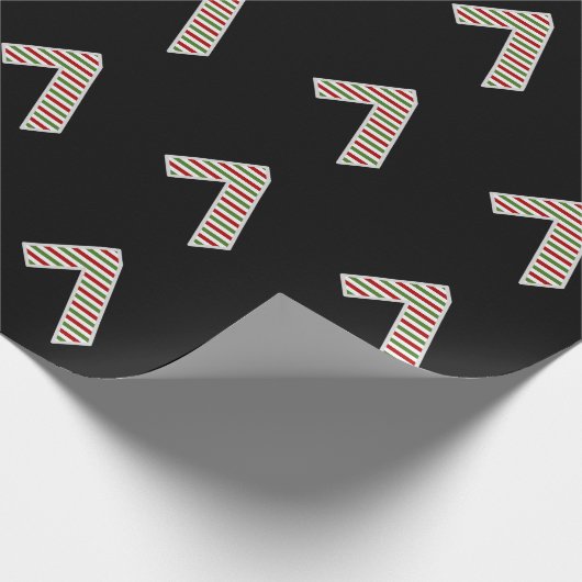 Rot, Weiß, Grün "7" 7. Veranstaltung am Weihnachts Geschenkpapier (Ecke)