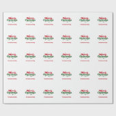 Rot weiß grün Frohe Weihnachten Geschenkpapier (Flach)