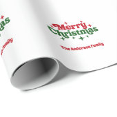 Rot weiß grün Frohe Weihnachten Geschenkpapier (Rolleneckpunkt)
