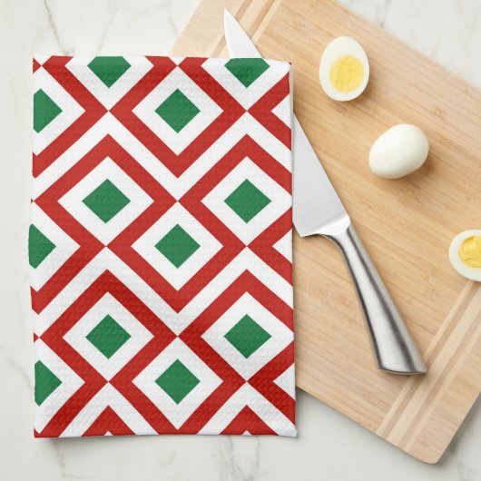 Rot, Weiß, Grün Handtuch (Viertel Falte)