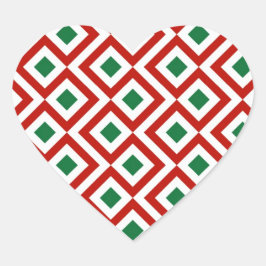 Rot, Weiß, Grün Herz-Aufkleber
