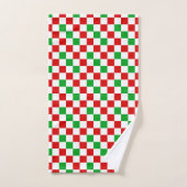 Rot-Weiß-Grün kariertes Musterdesign Badhandtuch Set (Handtuch)