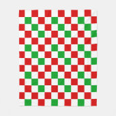 Rot Weiß Grün Kariertes Musterdesign Fleecedecke (Vorderseite)