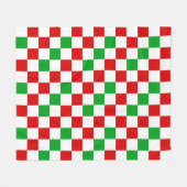 Rot Weiß Grün Kariertes Musterdesign Fleecedecke (Vorderseite (Horizontal))