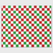 Rot Weiß Grün Kariertes Musterdesign Geschenkpapier (Flach)