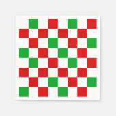 Rot-Weiß-Grün kariertes Musterdesign  Serviette (Vorderseite)