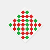 Rot-Weiß-Grün kariertes Musterdesign  Serviette (Ecke)