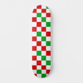 Rot-Weiß-Grün kariertes Musterdesign Skateboard (Vorderseite)