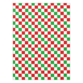 Rot Weiß Grün Kariertes Musterdesign Tischdecke (Vorderseite)