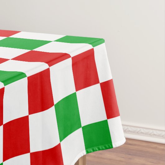 Rot Weiß Grün Kariertes Musterdesign Tischdecke (Beispiel)