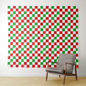Rot Weiß Grün Kariertes Musterdesign Wandteppich (Beispiel (Horizontal))