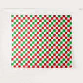 Rot Weiß Grün Kariertes Musterdesign Wandteppich (Vorderseite (Horizontal))