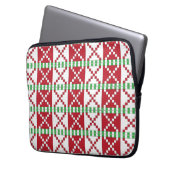 Rot, Weiß, grün Lettisch Lettische Volkskunst Laptopschutzhülle (Vorderseite Links)