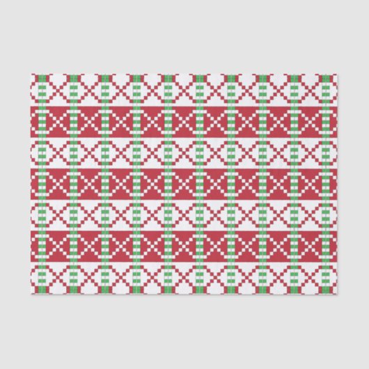 Rot, Weiß, grün Lettisch Lettische Volkskunst Seidenpapier (Vorderseite)