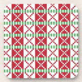 Rot, Weiß, grün Lettisch Lettische Volkskunst Untersetzer (Vorderseite)