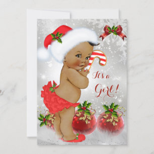 Rot Weiß Grüne Weihnachten Baby Shower Mädchen Eth Einladung