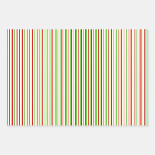 Rot, Weiß, Grüne Weihnachtsmuster Streifen Geschenkpapier Set (Vorderseite 2)