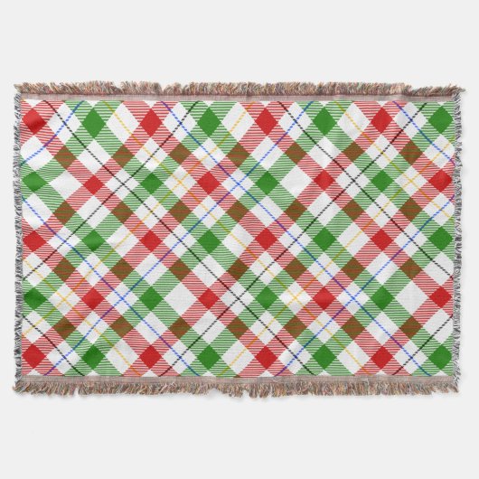 Rot-Weiß-Grünes Flanell-Karo-Design  Decke (Vorderseite)