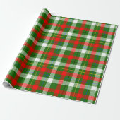 Rot-Weiß-Grünes Flanell-Karo-Design Geschenkpapier (Ungerollt)